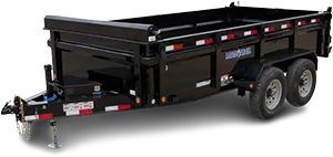 A variety of dump trailers on display at NAC Trailer Sales & Equipment in North Augusta, SC.