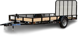 A variety of tilt trailers displayed for sale at NAC Trailer Sales & Equipment in North Augusta, SC